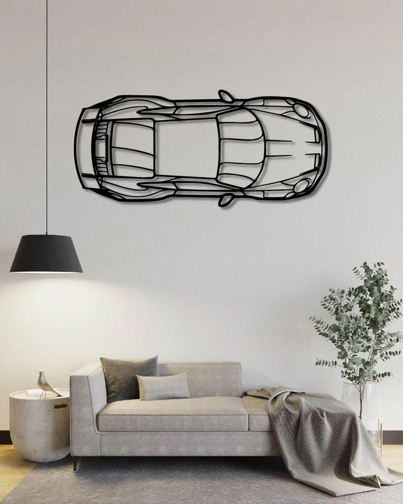 PORSCHE 911 992 GT3 RS PERSPECTIVE TOP VIEW METAL WALL ART — photo 2