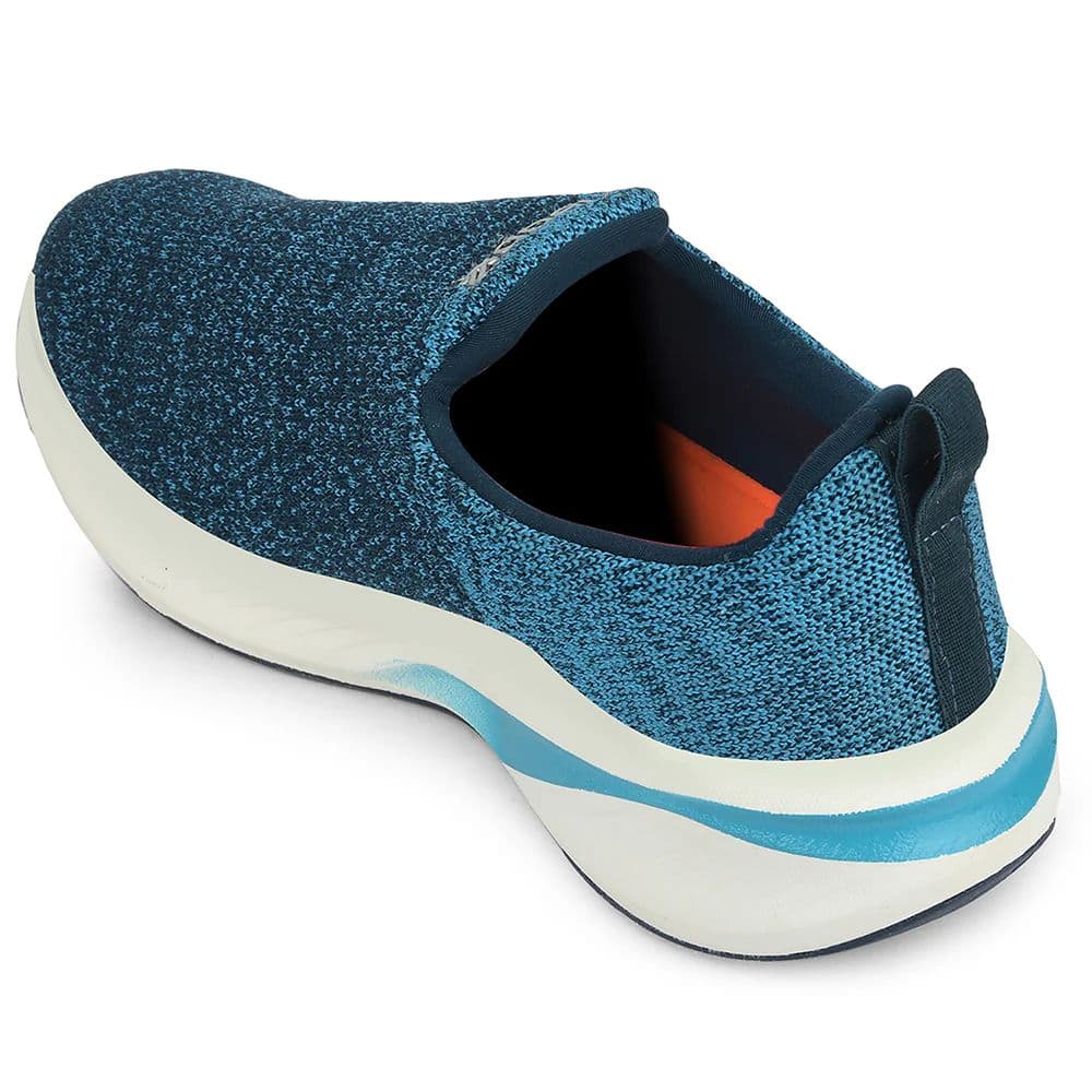 Leap7x Teal Blue Sports Non Lacing Walking Shoes For Men GHD-3 By Liberty — photo 4
