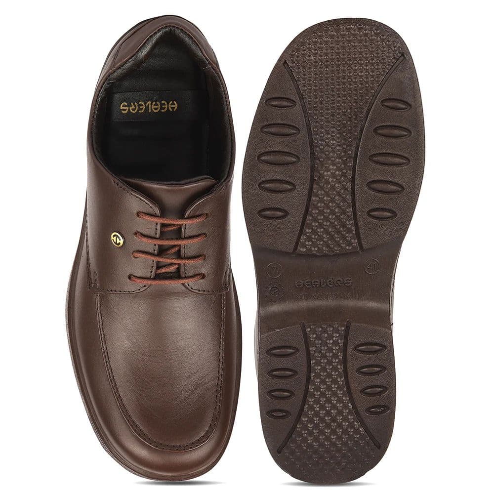 Healers Dark Brown Formal Lacing Derby Shoes For Men 204601AN By Liberty — photo 7