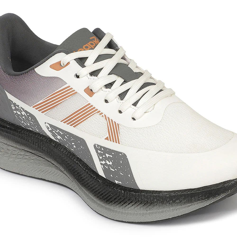 Leap7X ZLP-XM-20 Beige Sports Lacing Running Shoes for Men By Liberty — photo 5