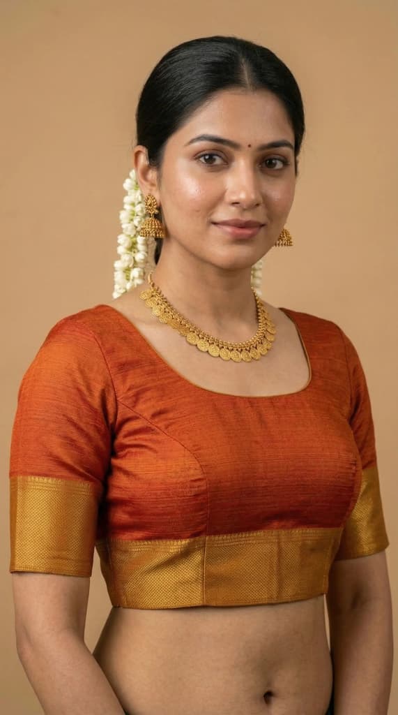 MIMOSA Women's Woven Design Banarasi Style dola silk Saree with Blouse Piece - Rust ( SA00003137RSFREE ) — photo 4