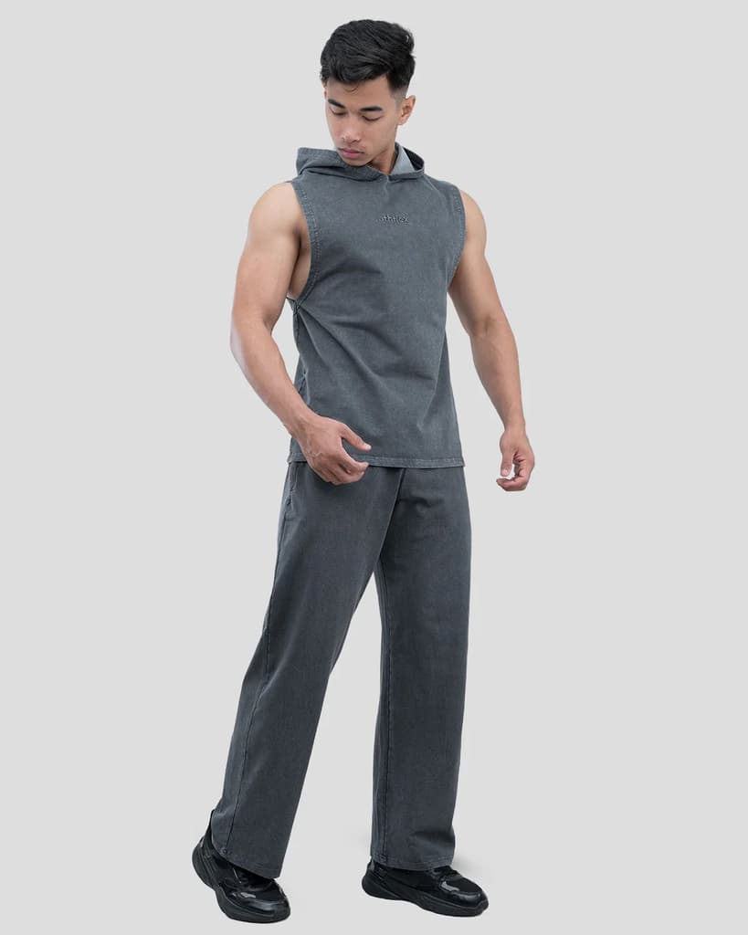 Acid Wash Sleeveless Hoodie — photo 7