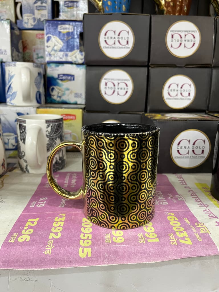Gold and Black Mug | Coffee Mug | Ceramic | Gold and Black