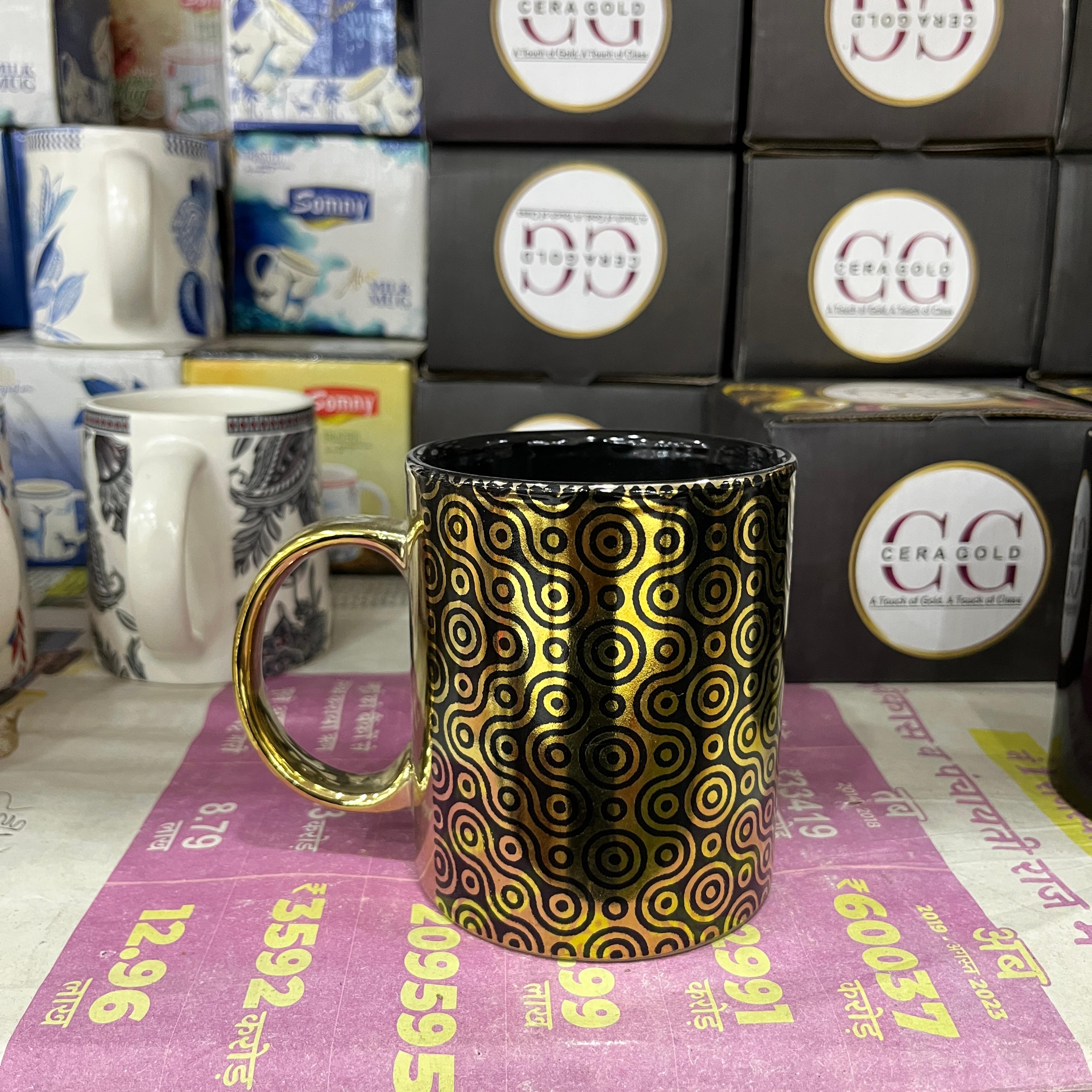 Gold and Black Mug | Coffee Mug | Ceramic | Gold and Black
