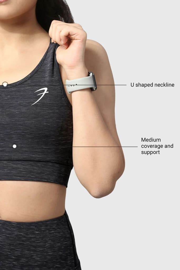 Essential Melange Sports Bra Black — photo 4