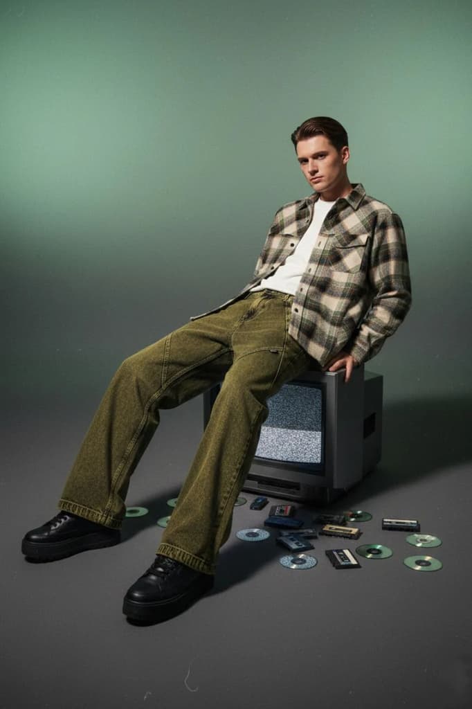 Vintage Cut and Sew Denims // Faded Olive — photo 2