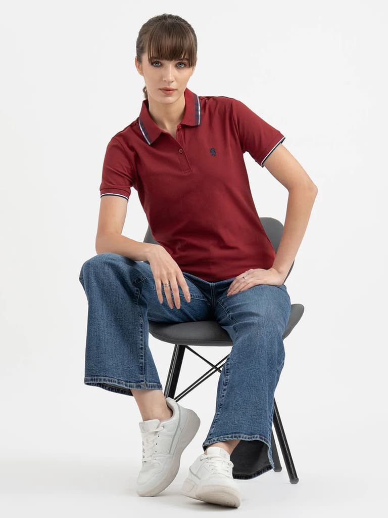 Polo T Shirts for Women in Red — photo 5