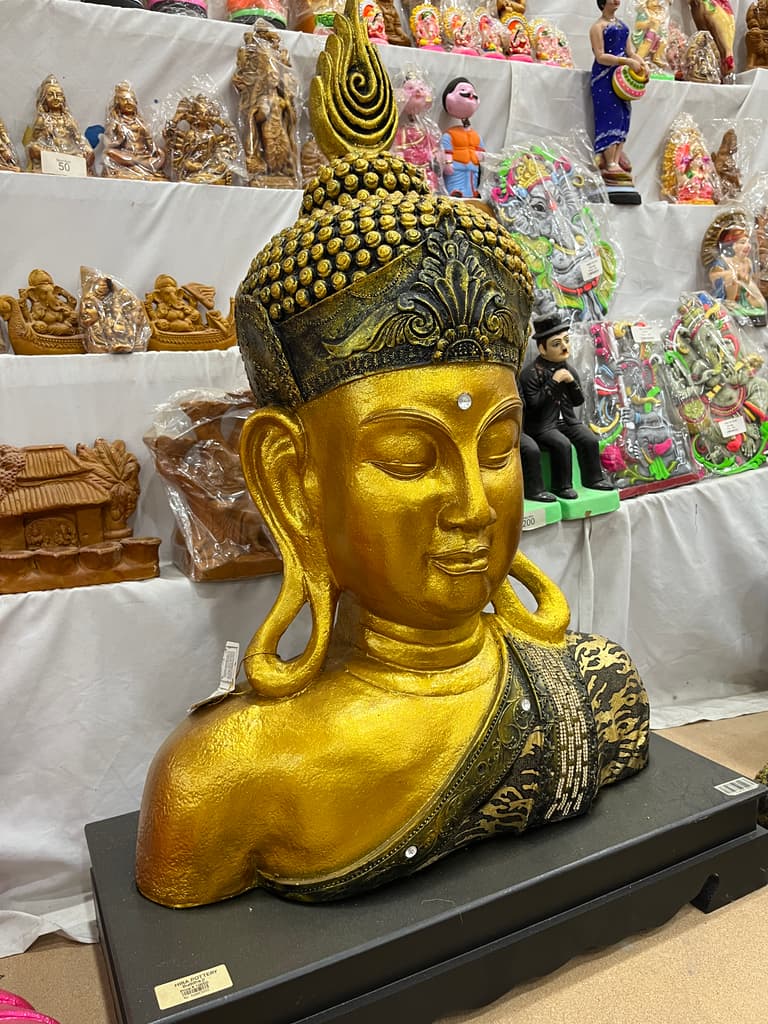 Golden Buddha Head Statue | Sculpture | Gold | Gold