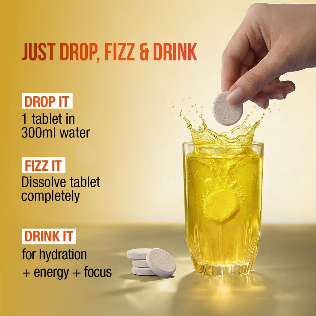 Electrolyte Boost Effervescent Tablets Energize & Replenish