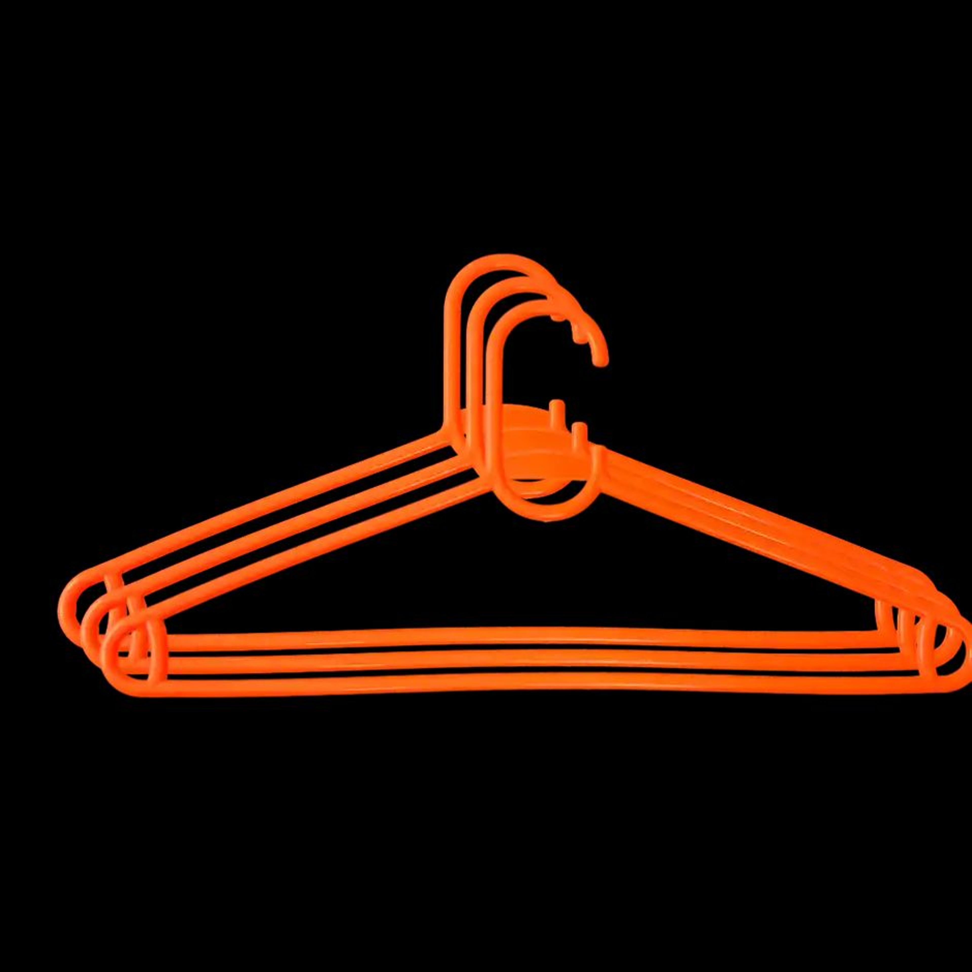 Sinco Misha Plastic Cloth Hanger - Pack of 3 pcs - Orange