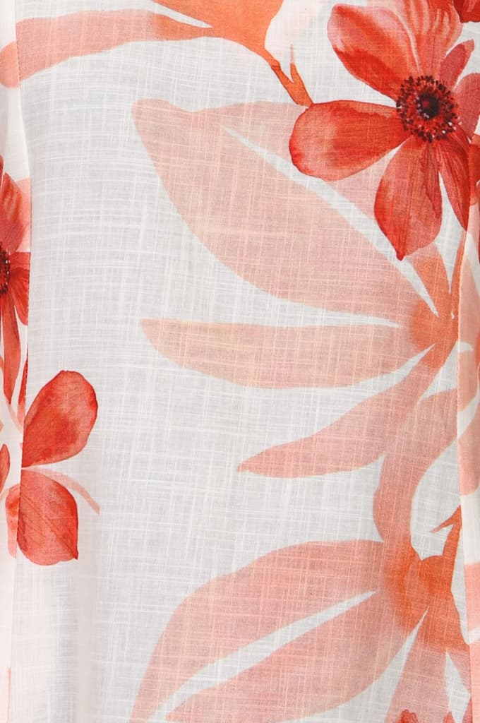 Off White Floral Printed Rayon Straight Kurta — photo 2