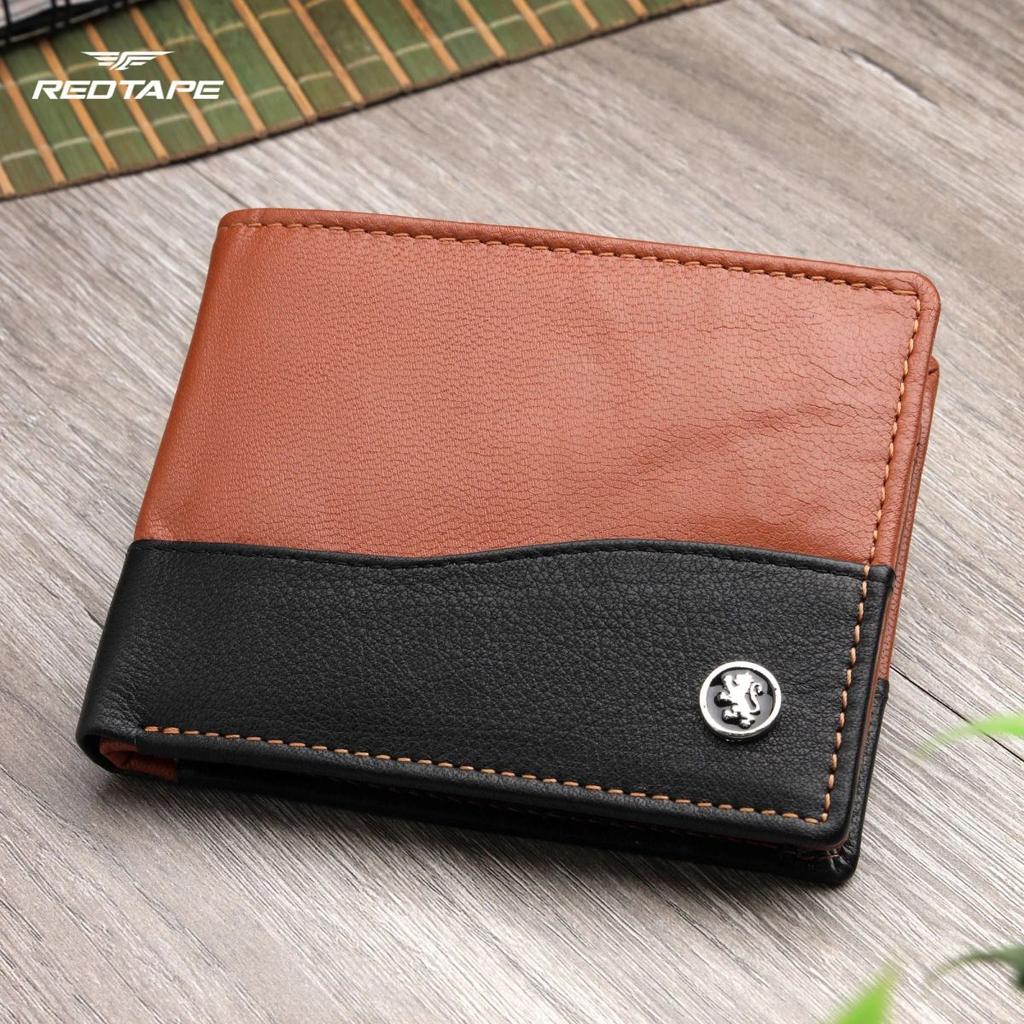 Men’s Cognac Black Colorblocked Genuine Leather Wallet — photo 2