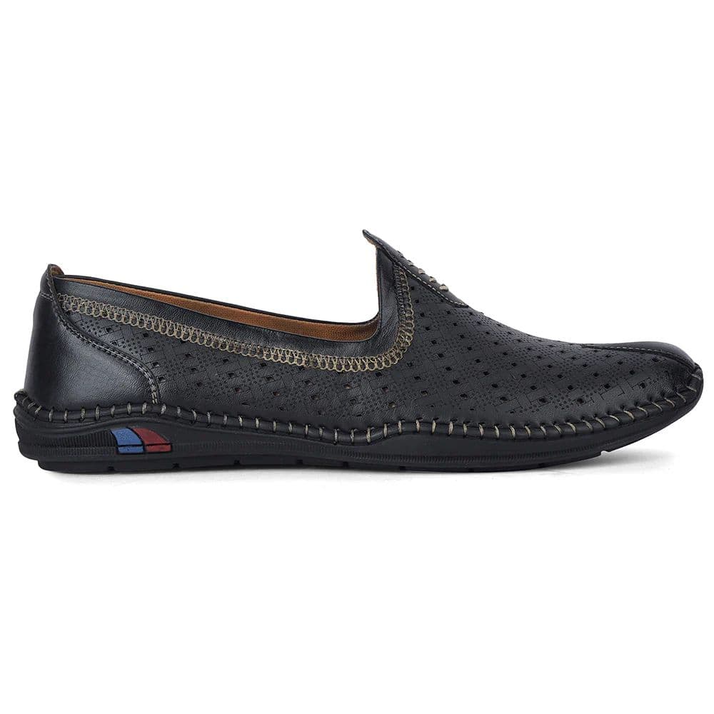 Fortune BMR-13E Black Casual Non Lacing Juttis for Men By Liberty — photo 4
