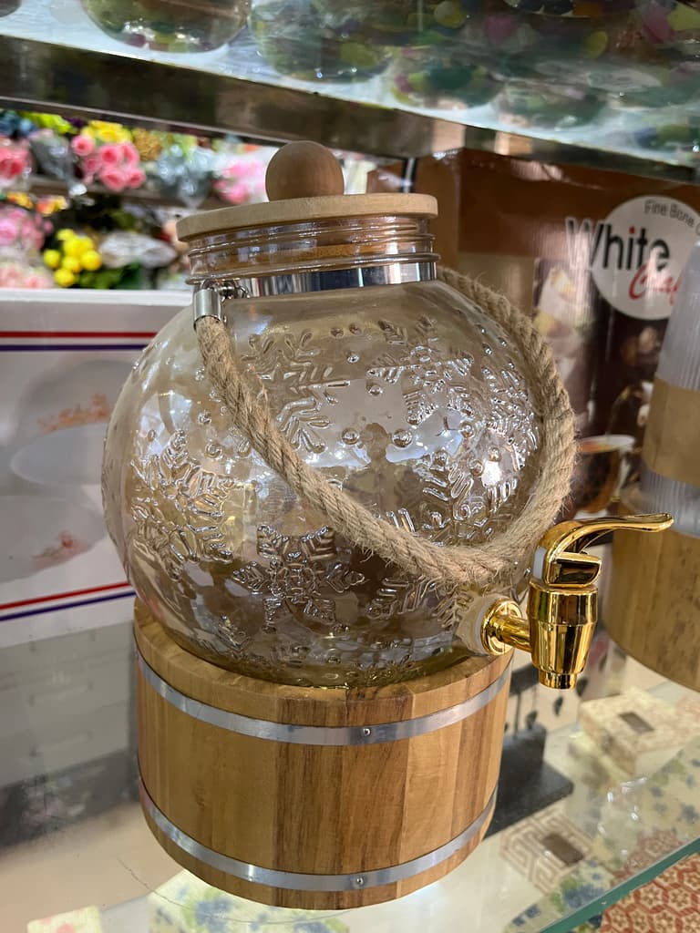 Wooden Jar with Rope | Kitchen & Dining | Wood | Brown