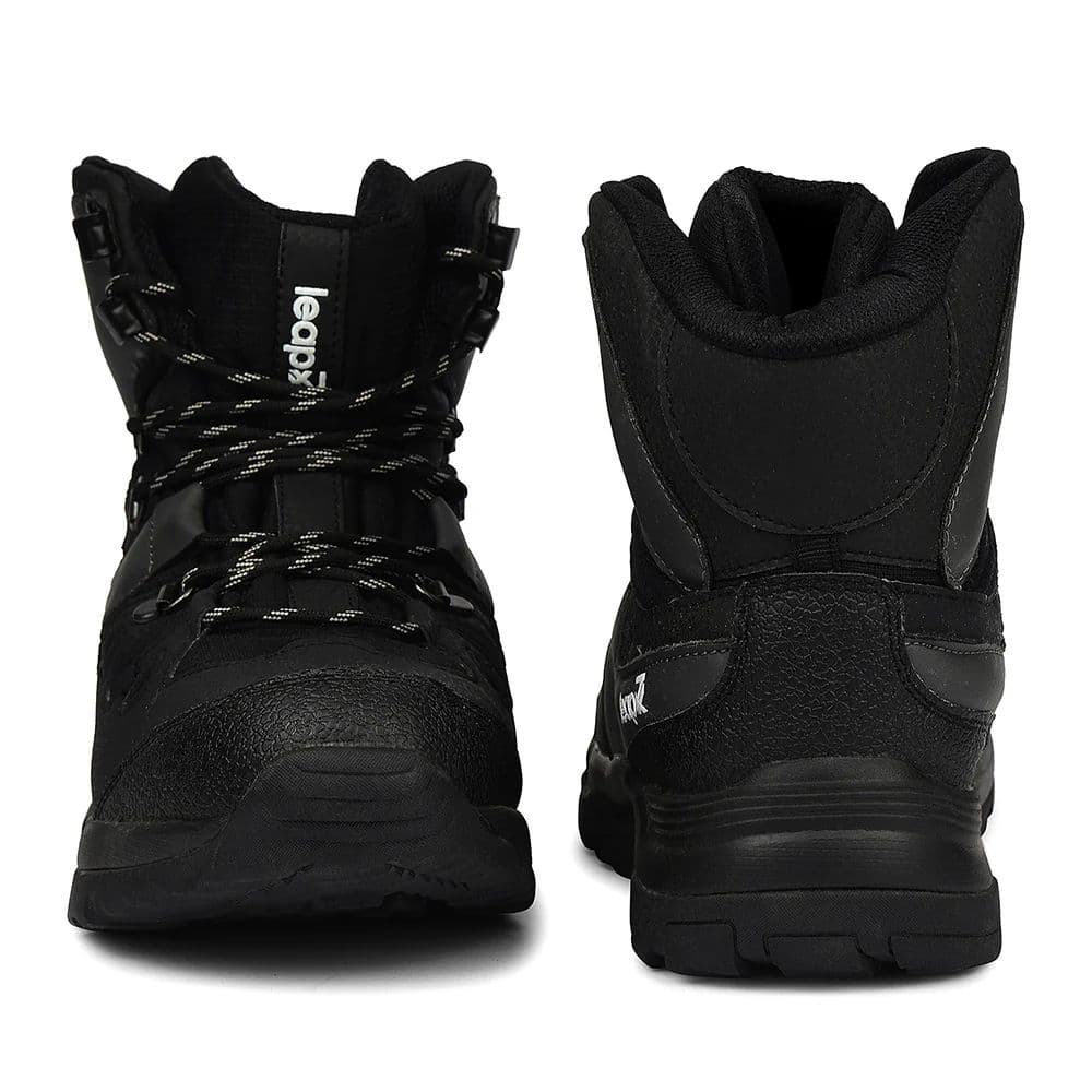 Leap7x Black Sports Lacing Trekking Shoes For Men VERTICAL-2 By Liberty — photo 6
