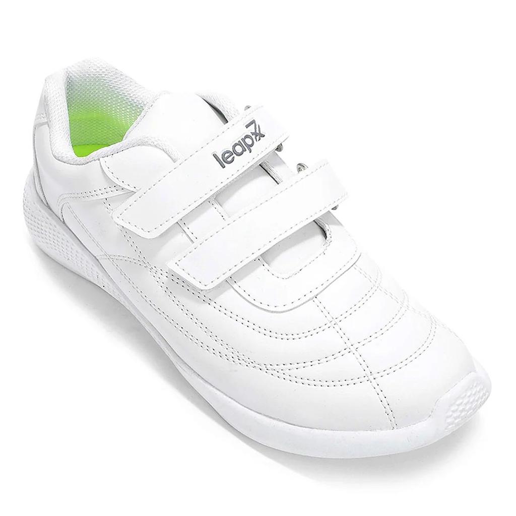 Lucy & Luke White Casual Non Lacing Uniform School Shoes For Kids FUNRUN-E By Liberty