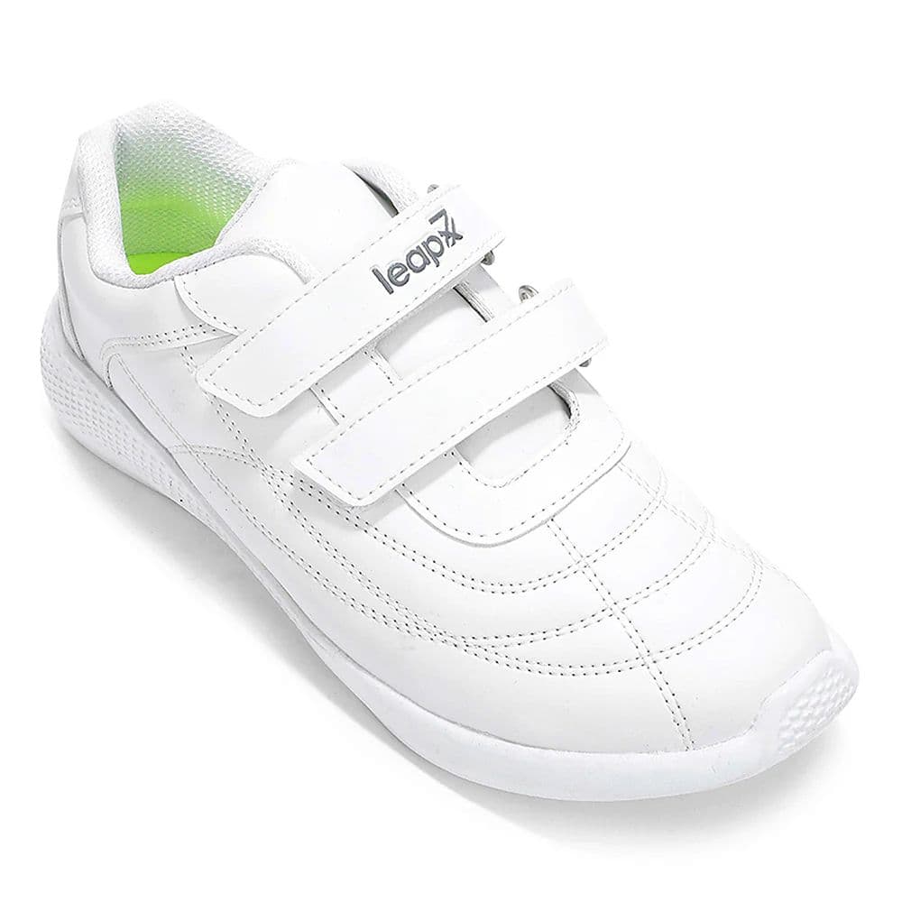 Lucy & Luke White Casual Non Lacing Uniform School Shoes For Kids FUNRUN-E By Liberty — 11C/29 / White