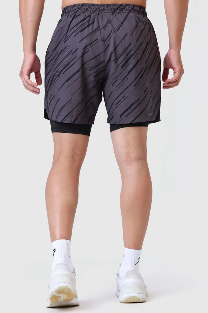 2 in 1 Printed Compression Shorts Graphite — photo 5