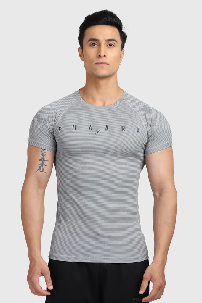 Checks T-shirt Ultimate Grey — photo 4