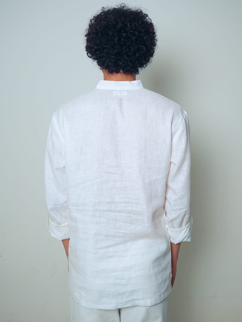 Sadabahar White Linen Short Kurta | Mr.Saa (Mr.सा) — photo 7