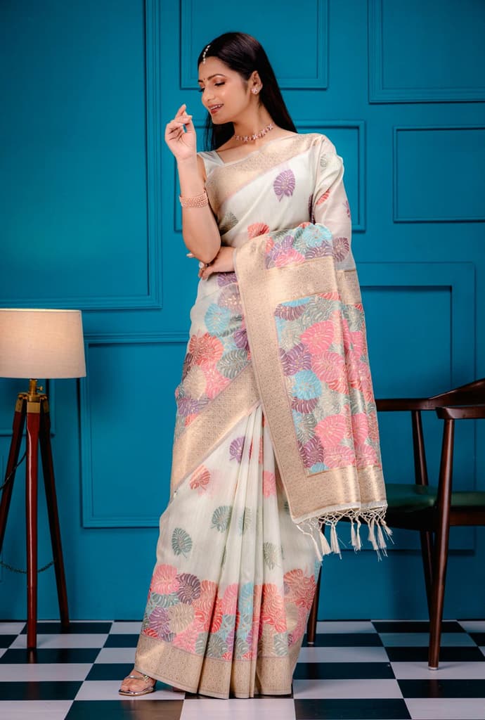 Mimosa Women's Woven Design Banarasi Style Art Silk Saree With Blouse Piece : SA00001787RMFREE — Rama