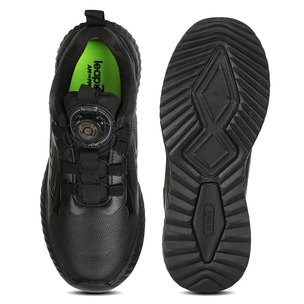 LEAP7X Black School Non Lacing Walking Shoes for Kids NITKID-20E by Liberty — photo 6
