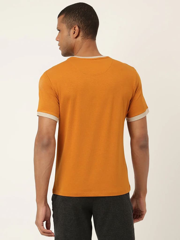 Mustard Yellow Men's Organic Bamboo Casual Tees - Crew Neck (Pack Of 1) — photo 4