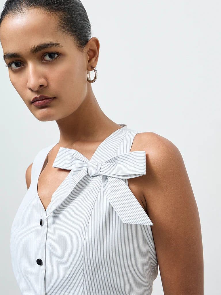 Wardrobe Ivory Bow-Detail Cotton Blouse — photo 3
