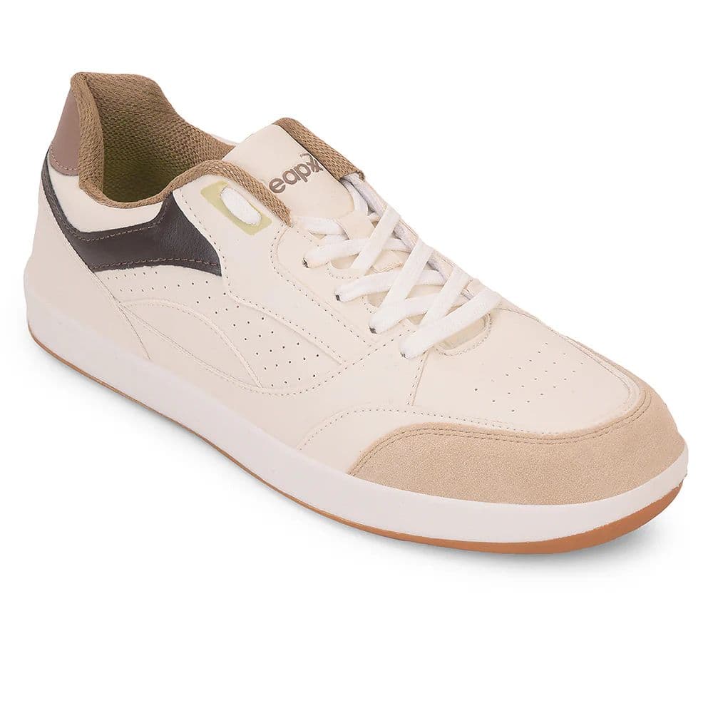 Leap7x Beige Casual Lacing Sneakers For Men CLASTO-1E By Liberty — 6/40 / Beige