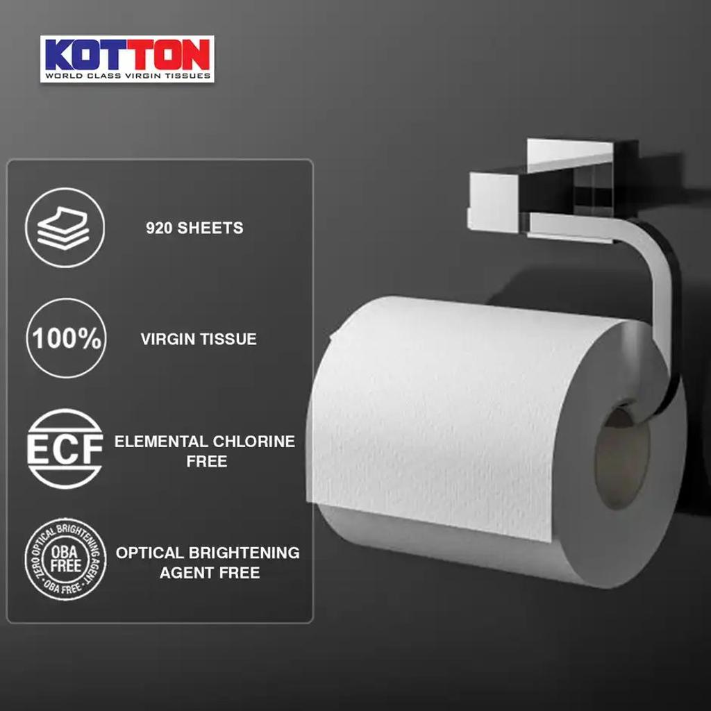 Kotton Toilet Roll - 2 Ply -100% Virgin Pulp/Paper, Pack of 4 ,230 sheets