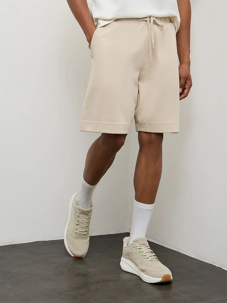 Nuoflexx Light Beige Relaxed-Fit Mid-Rise Shorts — photo 2