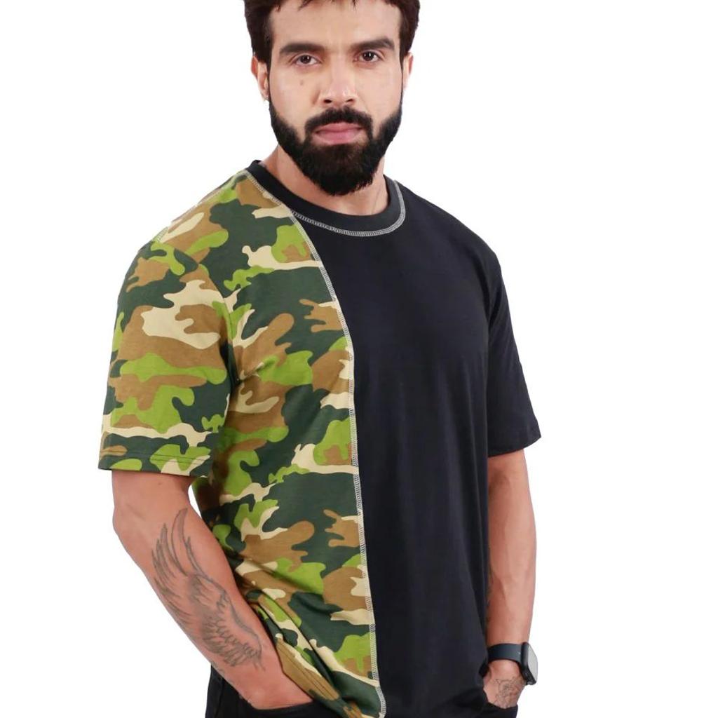 Alex Black Camo Printed Organic Bamboo T-Shirt (Pack Of 1)
