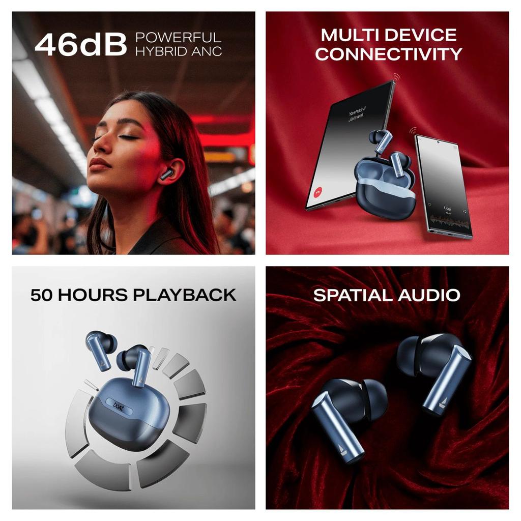 boAt Airdopes Prime 701 ANC | Wireless Earbuds with 50 Hours Playback, 46dB Hybrid ANC, Spatial Audio, Multipoint & BEAST™ Mode — photo 5