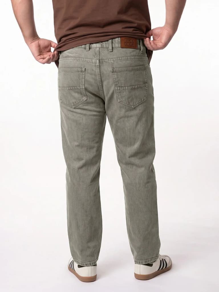Plus Men's Ice Grey Relaxed Fit Washed Denim Jeans Non-Stretchable — photo 3