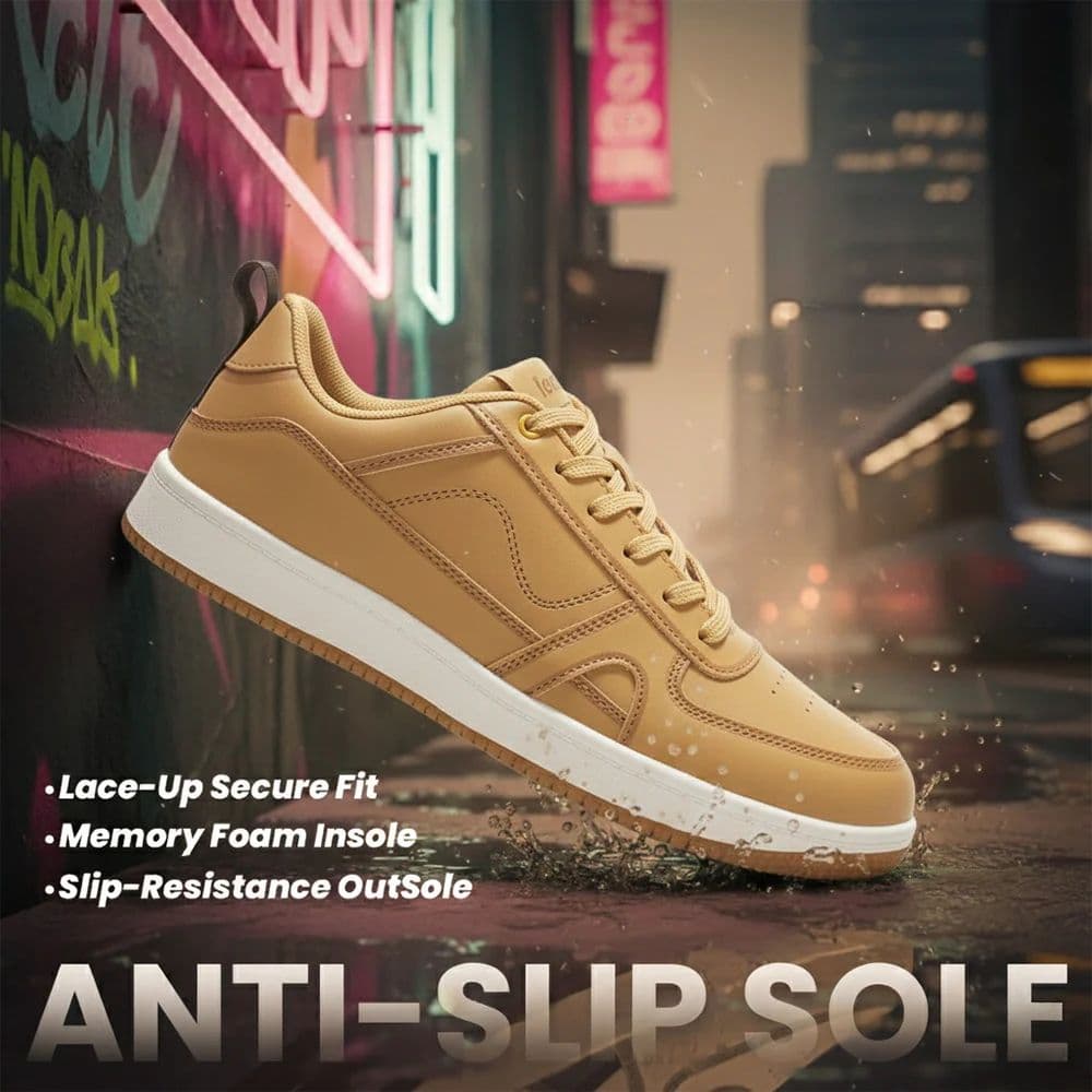 LEAP7X Tan Casual Lacing Sneakers for Men SNOOKEY-1E by Liberty — photo 3
