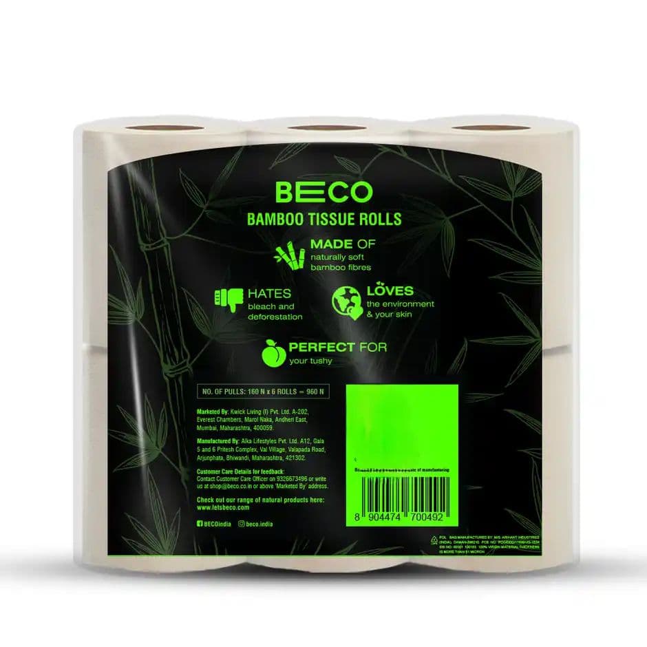 Beco Toilet Tissue Paper Roll - 3 ply - Ecofriendly — photo 2