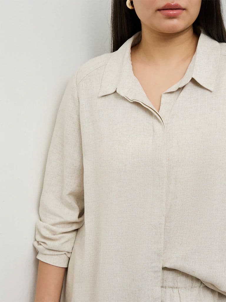 Gia Off-White Cotton Shirt — photo 3