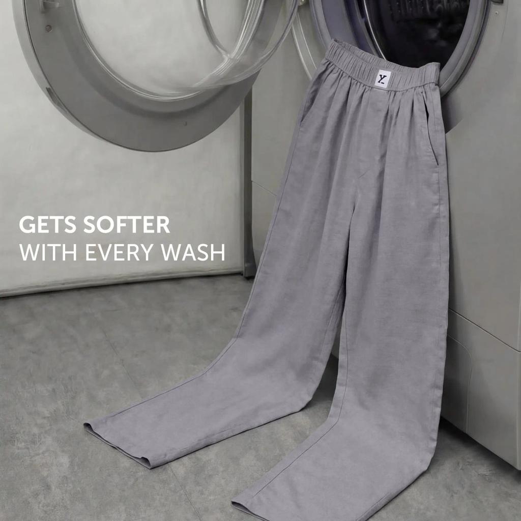 Ultra-Breathable Cotton Chambray Pyjamas - Faded Black — photo 5