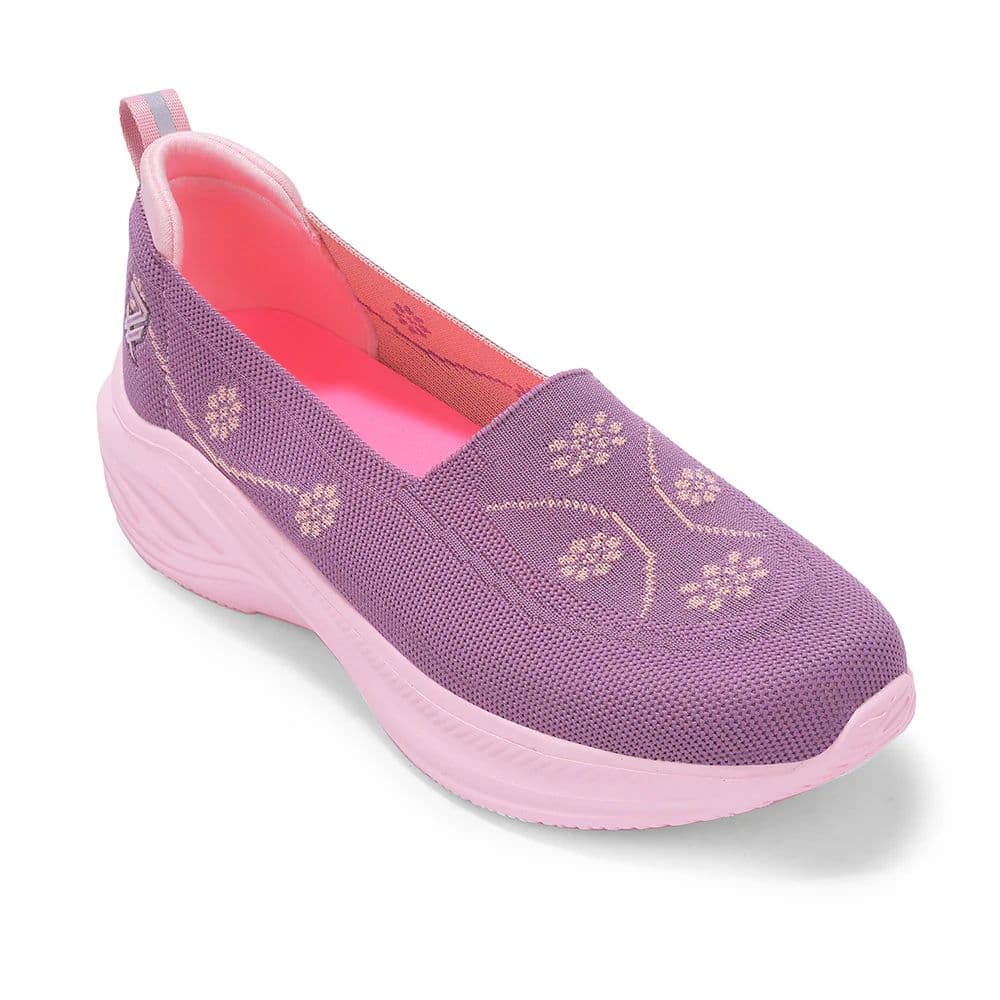 LEAP7X GLOWSTAR-E Peach Sports Non lacing Walking shoes for Women by Liberty — 4/37 / Peach
