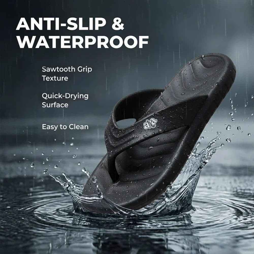 A-HA Black Casual Slip on Slippers for Men LSC-1E By Liberty — photo 3