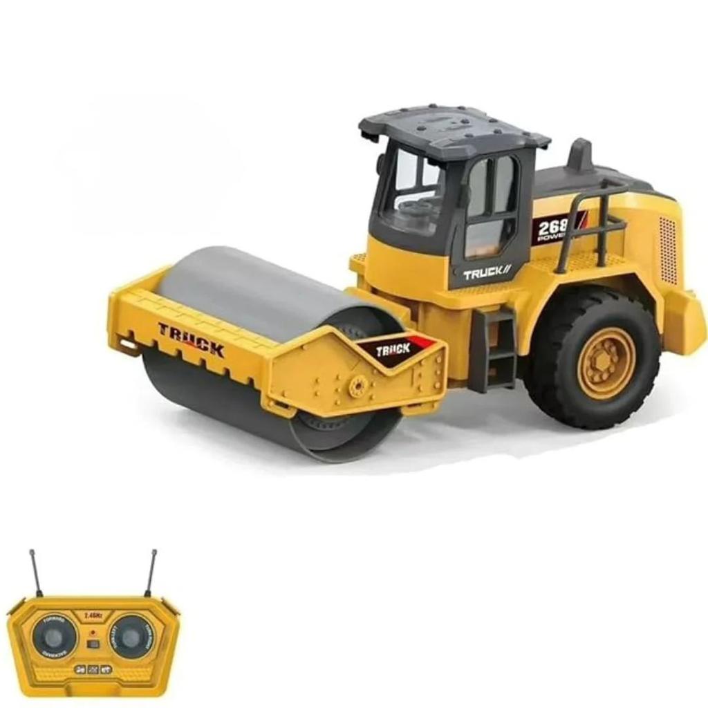 Remote Control Bulldozer for Kids (1:18 Scale) | Rechargeable RC Construction Vehicle — Road Roller
