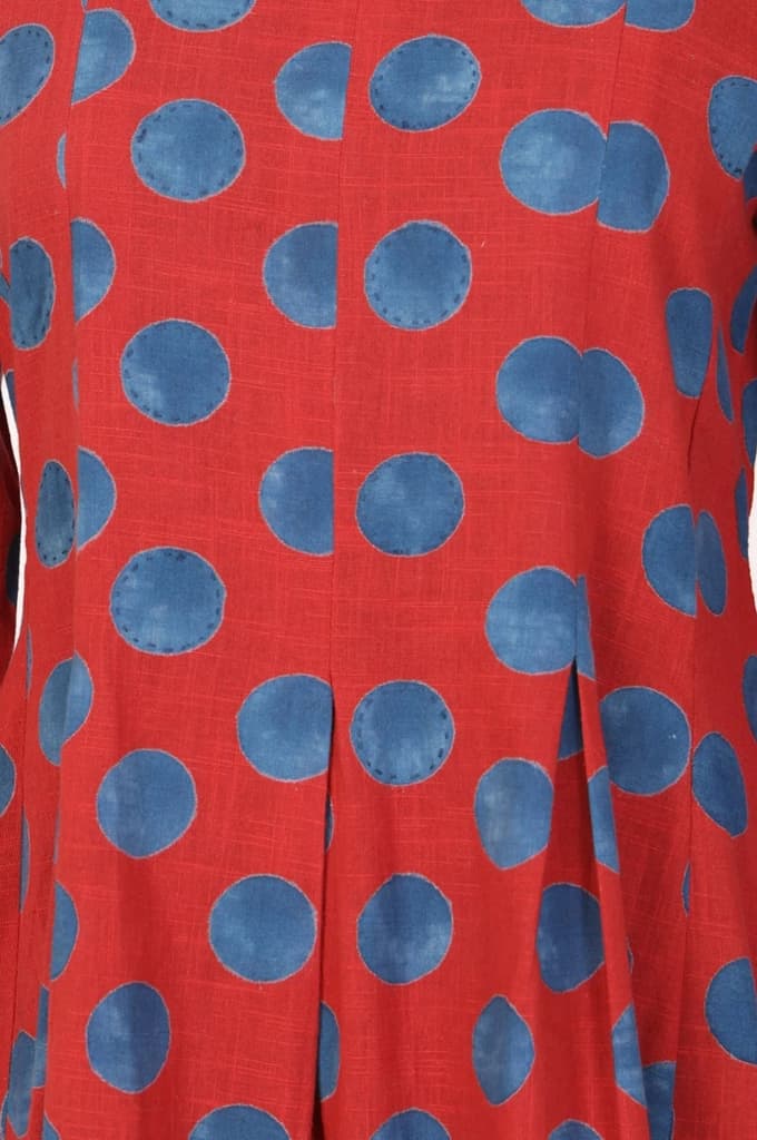 Red Polka Dots Pure Cotton A-line Dress — photo 3