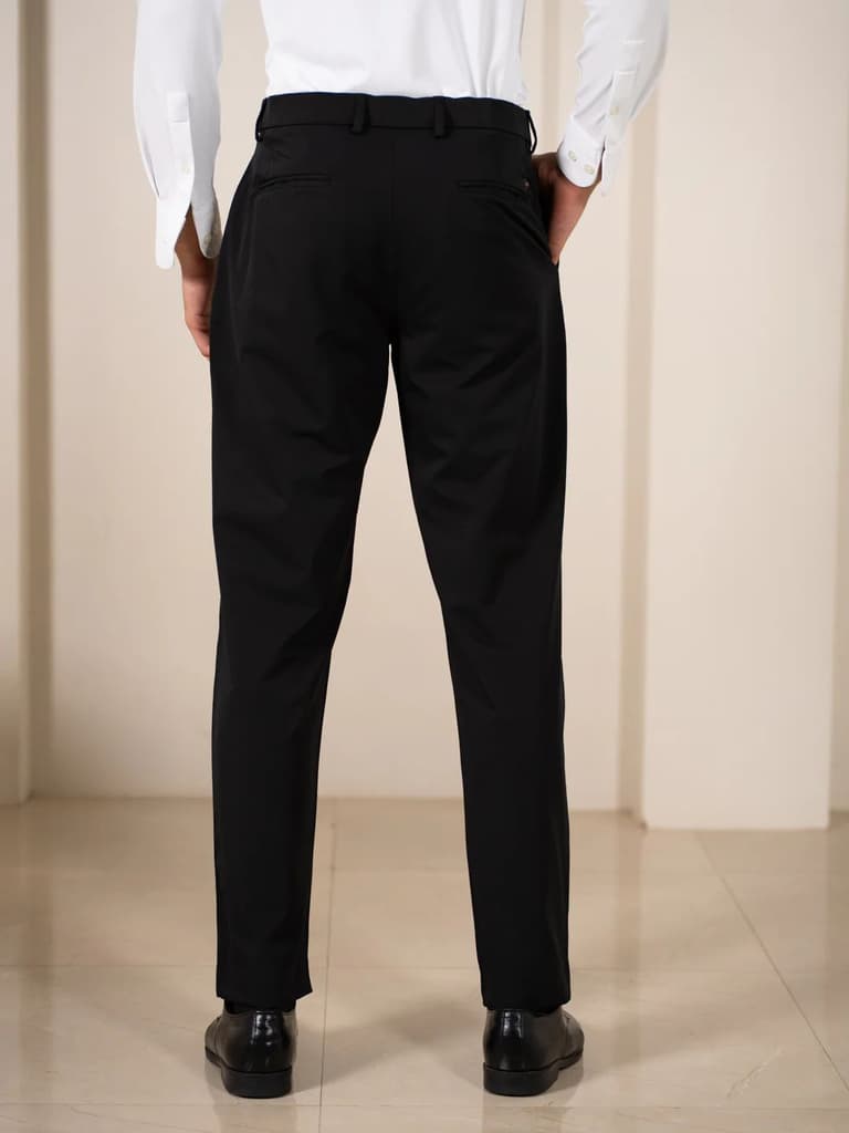Weekday Black 925 Relaxed Fit Smart Formal Trousers — photo 2