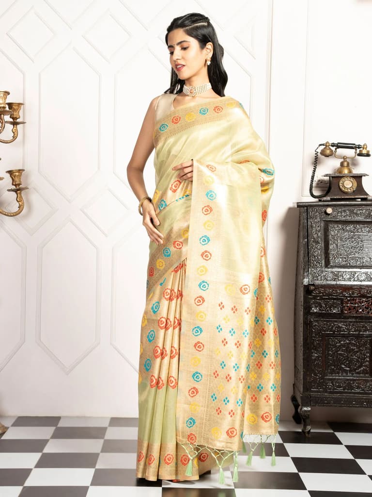 Mimosa Women's Woven Design Banarasi Style Art Silk Saree With Blouse Piece : SA00002082PSFREE — photo 3