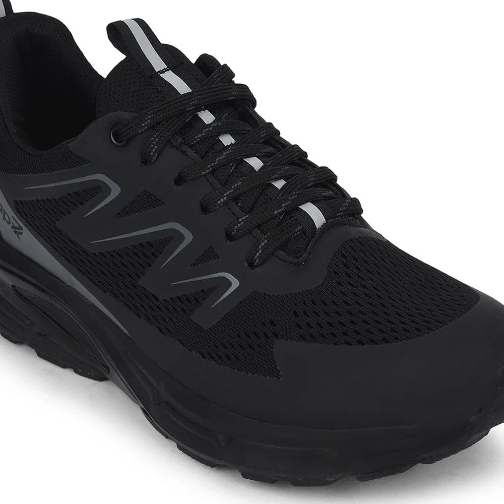 Leap7x Black Casual Lacing Running Shoes For Men MEKSHAW-1E By Liberty — photo 4