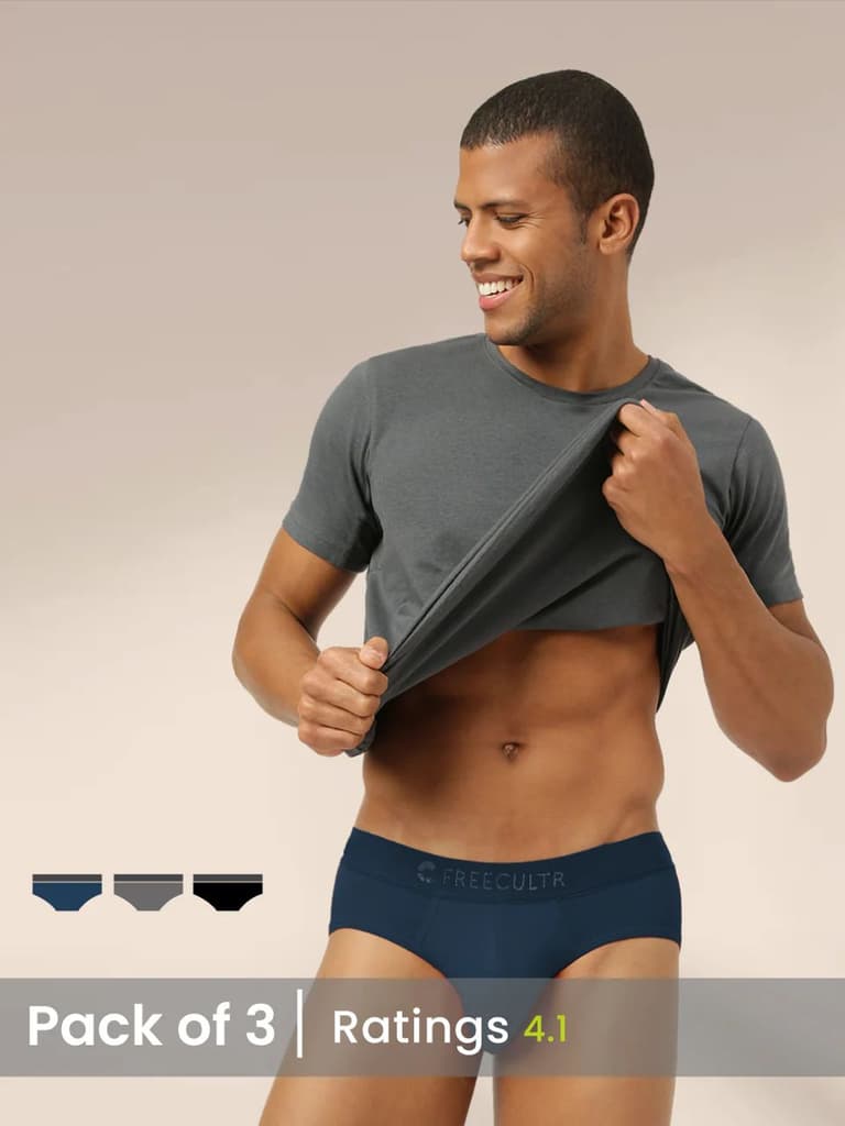 Men's Anti-Bacterial Micro Modal Brief in Solid Waistband (Pack of 3)