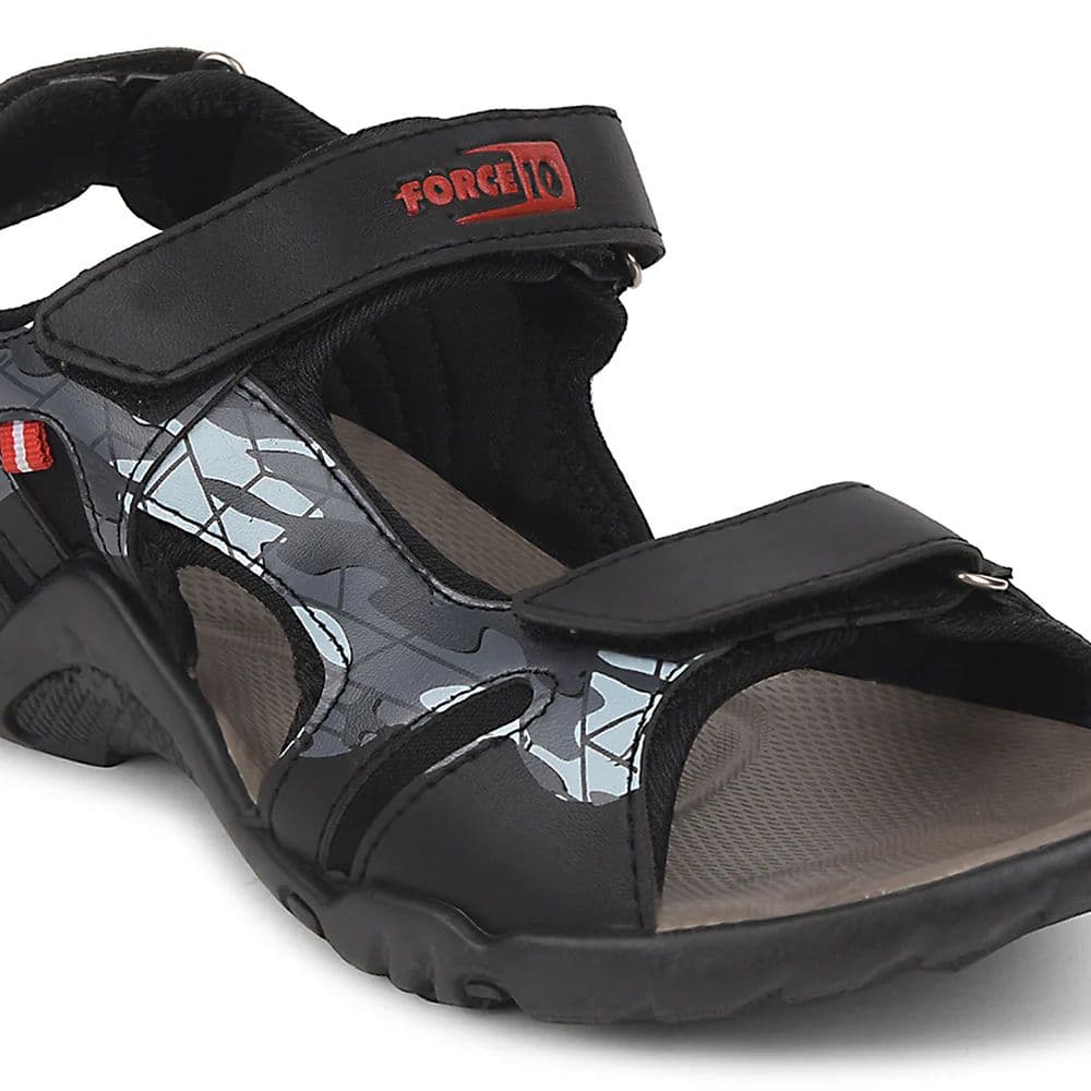 Force 10 Black Sporty Casual Sandal For Men 8141-20 By Liberty — photo 5
