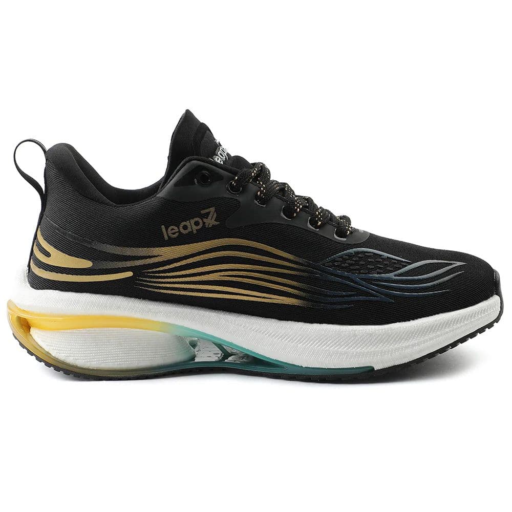 Leap7x Black Sports Lacing Running Shoes For Men MOSCOW-2 By Liberty — photo 2