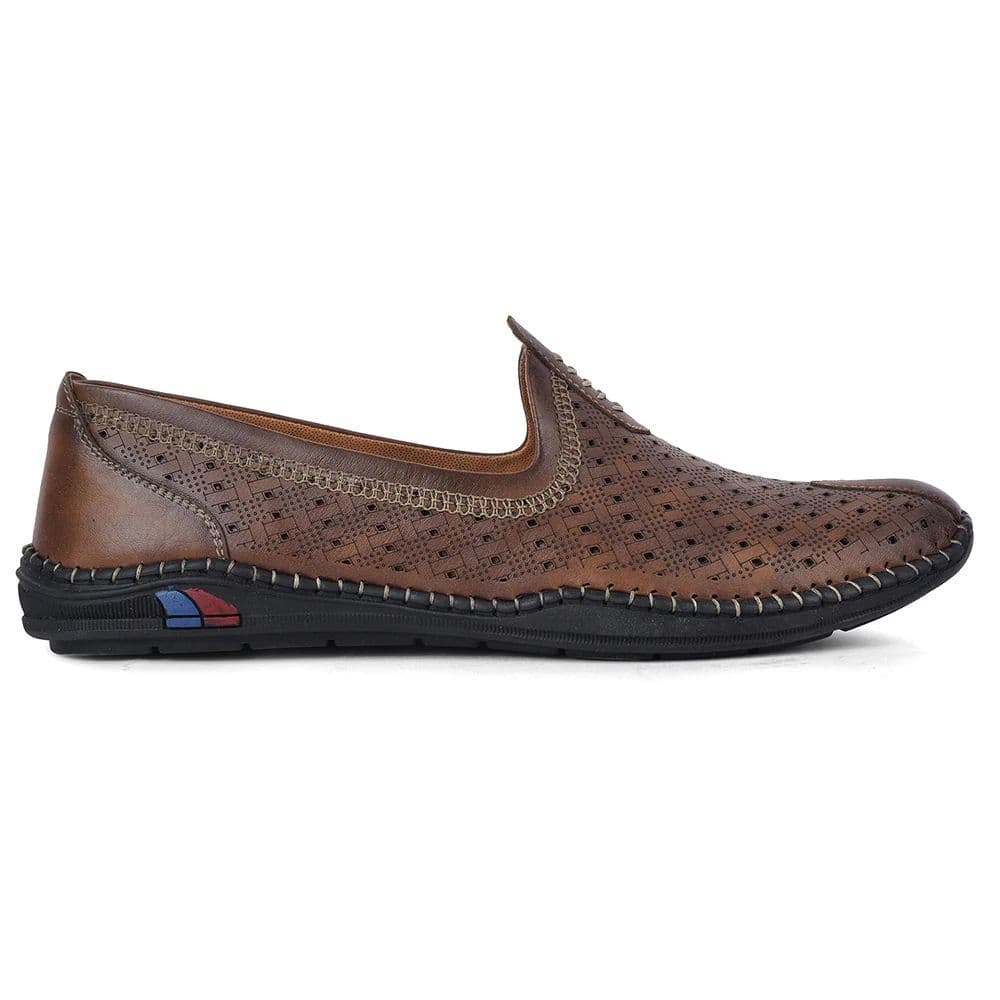 Fortune BMR-13E Tan Casual Non Lacing Juttis for Men By Liberty — photo 4