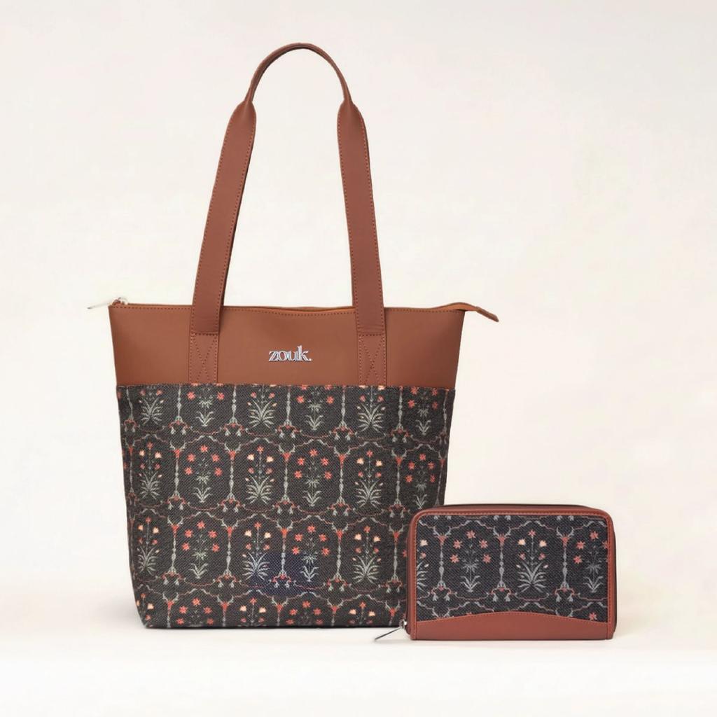 Taj Guldasta Everyday Tote Bag & Chain Wallet Combo